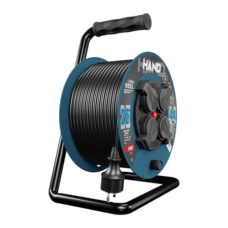 Przedłużacz bębnowy HAND PRO 25m 4x Gniazda 230V IP44 H05RN-F 3x1,5 mm² W-96305