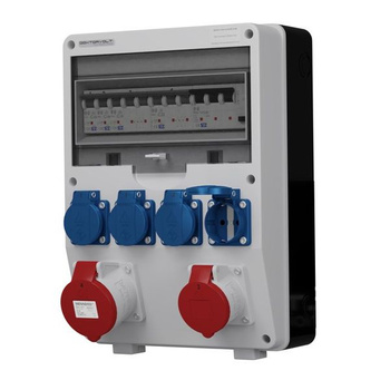 Rozdzielnica budowlana 16A 32A 4x230V zabezpieczona erbetka Doktorvolt TD-S/FI DV-6442-D