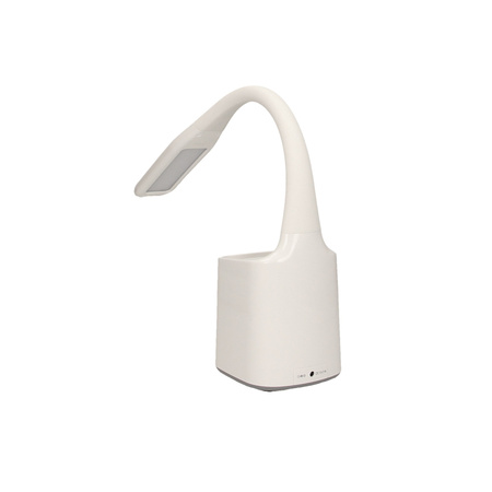 KORAL LED 6W. lampka biurkowa z pojemnikiem na długopisy i budzikiem. 200lm. 4000K. biała OR-LB-1534