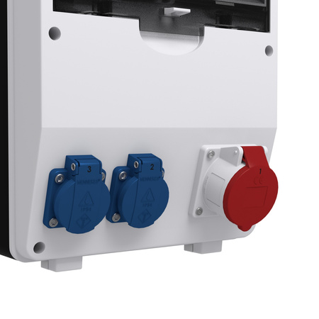 Rozdzielnica budowlana z licznikiem 3F Siemens pTD-S 16A 2x230V gniazda Mennekes Schuko Doktorvolt DV-4777-D