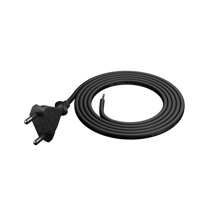 Przewód przyłączeniowy 1m z wtyczką płaską 2×0,75 mm² OMY P czarny W-98464