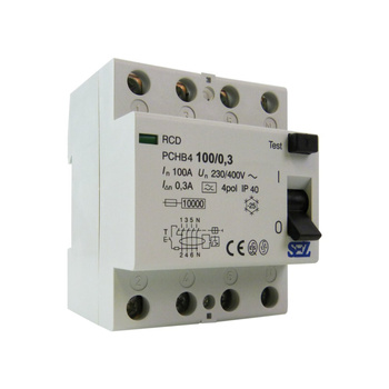 100A 300mA 4P 10kA TYP A RCD/RCCB Wyłącznik różnicowoprądowy SEZ PCHB100/0,3