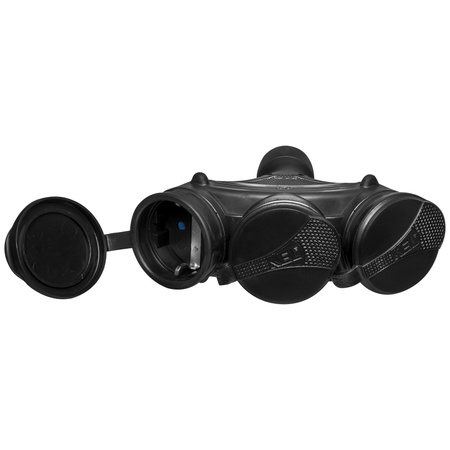 Trójdrożne gniazdo Schuko IP44 3×2P+Z 16A 250V czarne GN-X3/44S EXTREM W-01166