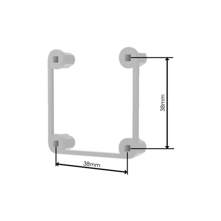 10szt. Ramka mocująca dla gniazd tablicowych 230V Doktorvolt 38x38mm DV-1950-230-RPP-10