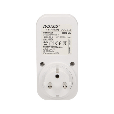 Gniazdo centralne sterowane bezprzewodowo. ORNO Smart Living OR-SH-1701