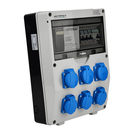 Rozdzielnica budowlana 6x230V DV-S/FI Schuko Doktorvolt DV-1769-D