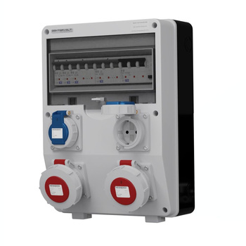 Hermetyczna rozdzielnica budowlana TD-S/FI IP65 2x16A 2x230V Schuko Doktorvolt DV-2001-D