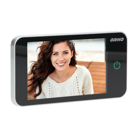 Elektroniczny wizjer do drzwi 4". szerokokątny obiektyw. bateryjny. srebrny OR-WIZ-1107