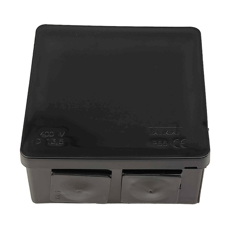 Puszka natynkowa IP55 ViPlast Czarna 86x86x40mm VP-02 002-05