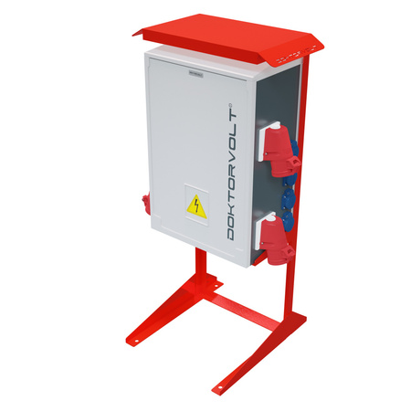 Rozdzielnica budowlana OS-S/FI SET 32A CEE MENNEKES z gniazdami 400V 230V na stojaku wyłącznik różnicowy rozdzielnia elektryczna przenośna na budowę skrzynka elektryczna z zabezpieczeniem Doktorvolt DV-6894-D