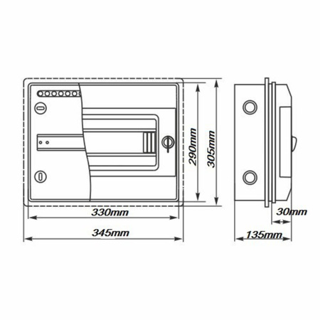 RHp-12 Rozdzielnica hermetyczna podtynk 12modułowa IP65 VDE E-P 36.120