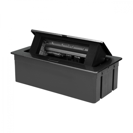 NOEN Kaseta meblowa wpuszczana w blat ze zintegrowaną ramką PCV na gniazda modułowe 3 x 45x45mm lub 6 x 22.5x45mm.... OR-GM-9010/B