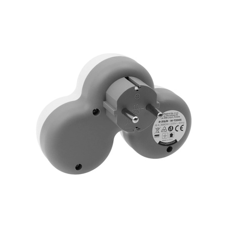 Rozgałęźnik wtyczkowy 3x gniazdo 230V Schuko z uziemieniem szaro-biały W-72005