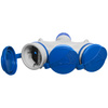 Trójdrożne gniazdo Schuko IP44 3×2P+Z 16A 250V szaro-niebieskie GN-X3/44S W-01165