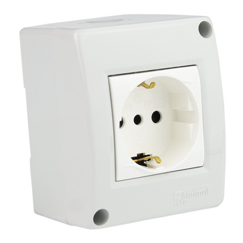 Gniazdo natynkowe szare IP40 M-L Schuko 1470.D
