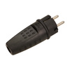 Wtyczka gumowa prosta IP44. czarna OR-AE-1315
