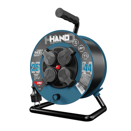 Przedłużacz bębnowy HAND PRO 25m 4x Gniazda 230V IP44 H05RN-F 3x2,5 mm² W-96317