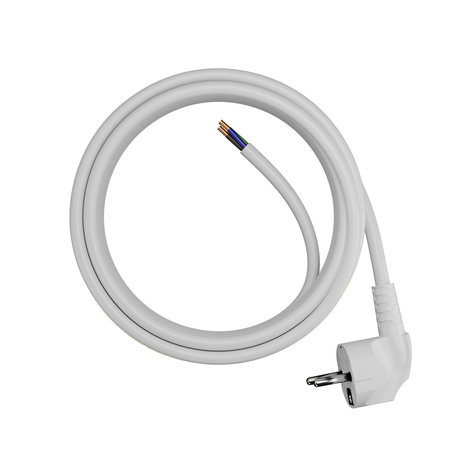 Przewód przyłączeniowy 10m z wtyczką kątową Uni-Schuko 250V 16A 3x1,5 mm² OMY PP-50 biały W-98426
