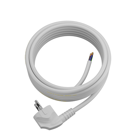 Przewód przyłączeniowy 10m z wtyczką kątową Uni-Schuko 250V 16A 3x1,5 mm² OMY PP-50 biały W-98426