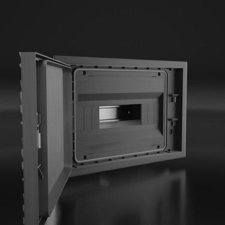 Rozdzielnica podtynkowa IP65 12 modułowa Ryflowane stalowe drzwi M-L 990.12.W