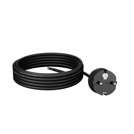 Przewód przyłączeniowy 4,5m z wtyczką prostą 250V 16A 3x1,5 mm² IP44 H05RR-F PP-40H czarny W-97273