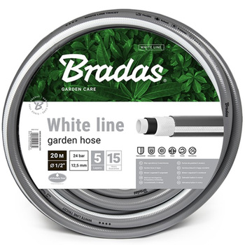 Wąż ogrodowy 5/8" 30m WHITE LINE WWL5/830 5 warstw BRADAS 5670