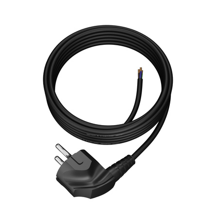 Przewód przyłączeniowy 10m z wtyczką kątową Uni-Schuko 250V 16A 3x1 mm² OMY PP-50 czarny W-98438