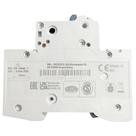 SIEMENS wyłącznik nadprądowy C20A, 1P, 10KA bezpiecznik 5SL4120-7
