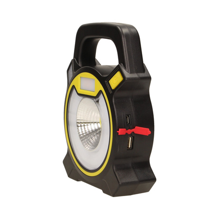 GIOVIA LED 5W naświetlacz roboczy z akumulatorem. 300lm. IP44. 6000K. 2x1200mAh. z ładowarką USB i funkcją power bank OR-NR-6077L6