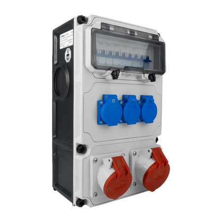 Rozdzielnica budowlana 1x32A 1x16A CEE 400V 2x16A 230V erbetka MCB Schuko IP44 BALS BL89070