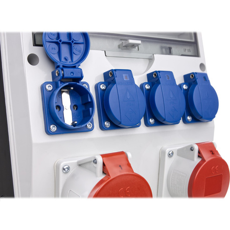 Rozdzielnica budowlana zabezpieczenia Siemens pTD-S 32A 16A 4x230V gniazda Mennekes Schuko Doktorvolt DV-4852-D