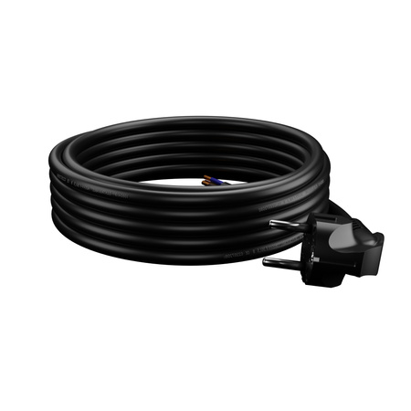 Przewód przyłączeniowy 10m z wtyczką kątową Uni-Schuko 250V 16A 3x1,5 mm² OMY PP-50 czarny W-98437