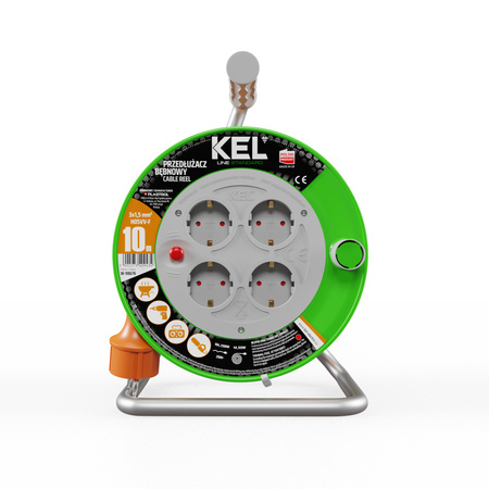 Przedłużacz bębnowy 10m 4 Gniazda 230V Schuko 3680W W-98676