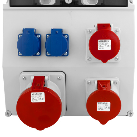 Rozdzielnica budowlana eXT-S/FI z zabezpieczeniami 63A 32A 16A 2x230V Mennekes Doktorvolt