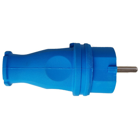 Wtyczka gumowa prosta 16A 230V IP44 Uni-Schuko niebieska 3101-303-0900