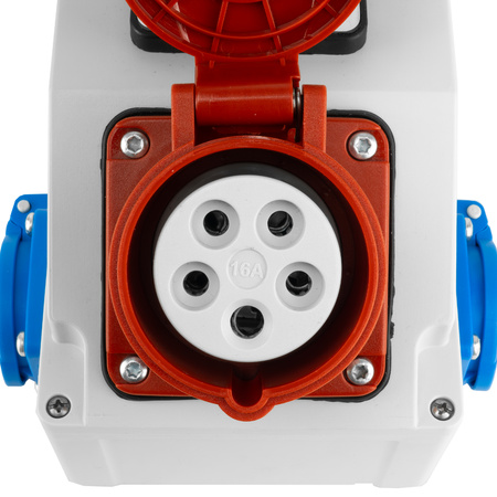 Rozdzielnica budowlana 16A 2x230V erbetka IP44 z łącznikiem krzywkowym L-0-P gniazda Doktorvolt DV-5244-D  