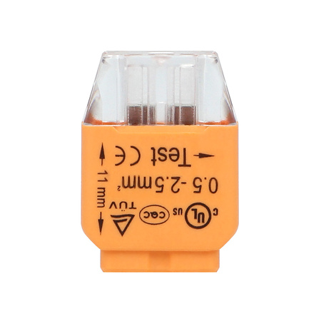 Złączka instalacyjna wciskana 2-przewodowa  na drut 0.75-2.5mm2  IEC 300V/24A  100 szt.