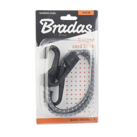Zestaw 2 x guma elastyczna z metalowym hakiem PVC 0,8x40cm Bradas BCH2-08040GY-B