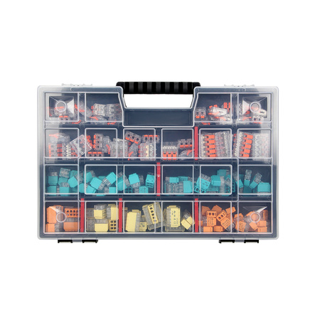 Zestaw złączek instalacyjnych HOUSE PREMIUM. 151 sztuk. Wciskane: 25x 2-przew. 25x 3-przew. 20x 4-przew. 15x 5-przew. 10x... OR-SZ-8008