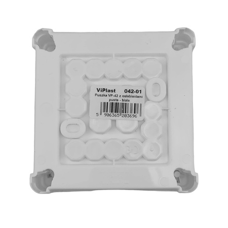 Puszka Natynkowa 8-wlotowa pusta VIPLAST BIAŁA IP55 04 042-01