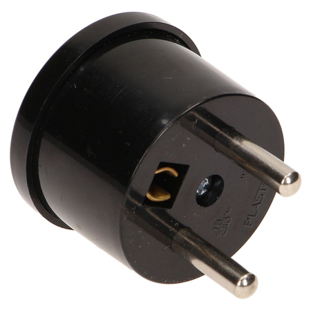 Wtyczka kątowa 2P+Z MINI. czarna WT-15/CZARNY