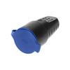 Gniazdo gumowe proste IP44 z uziemieniem. czarne. wersja schuko OR-AE-1314(GS)