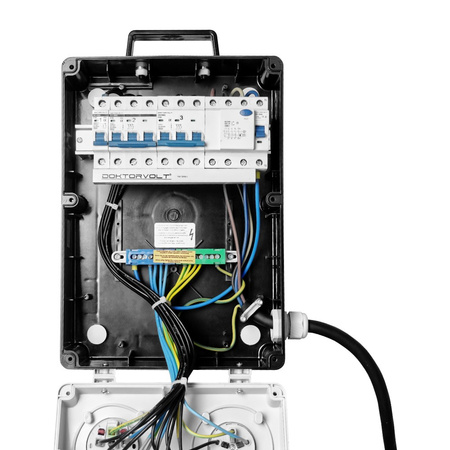 Rozdzielnica budowlana z kablem ECO-S/FI 32A 16A 2x230V Schuko Doktorvolt DV-9757-D