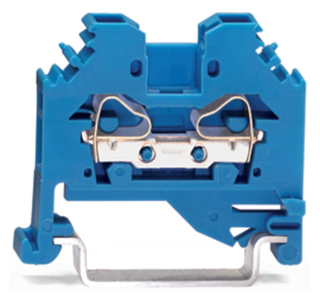 Złączka WAGO przelotowa 2-przewodowa DIN 35 mm CAGE CLAMP 24A 800V szara listwowa zacisk sprężynowy 281-104