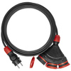 Przedłużacz trójdrożny 25m 250V 16A Schuko 3×2P+Z H05RR-F 3×2,5 mm² IP44 W-01196
