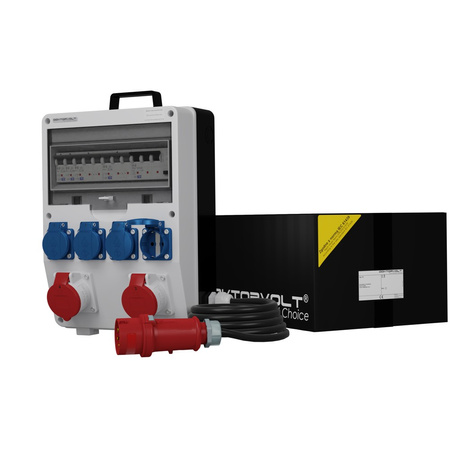 Rozdzielnica budowlana z kablem TD-S/FI 2x16A 4x230V SKH Schuko Doktorvolt DV-6800-D