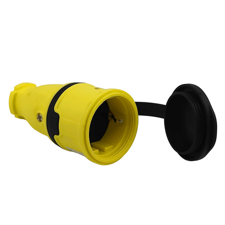 Gniazdo przenośne proste 16A 230V 2P+Z żółte Schuko 3101-304-0700