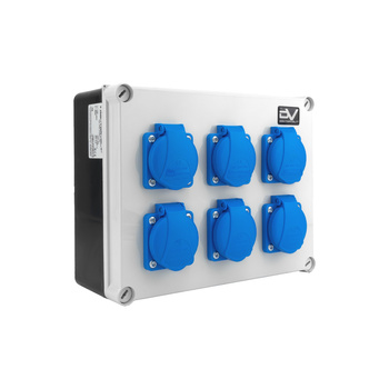 Rozdzielnica budowlana 6x230V kompaktowa erbetka hermetyczna IP54 typ E niezabezpieczona skrzynka Doktorvolt DV-0171-F