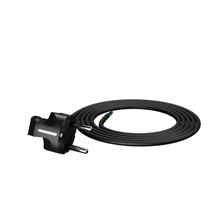 Przewód przyłączeniowy 1,5m z wtyczką kątową Uni-Schuko 250V 16A 3x1 mm² OMY PP-50 czarny W-97166