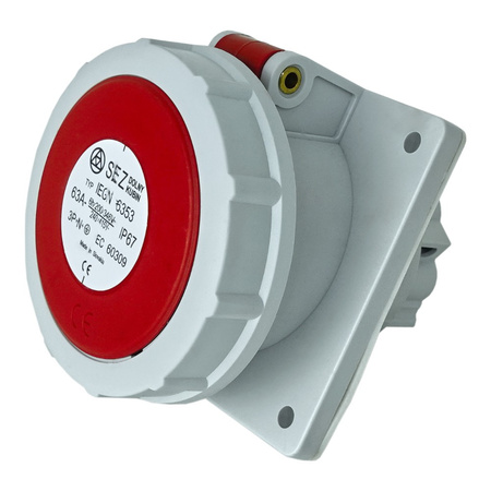 Gniazdo tablicowe skośne CEE 63A/5P 400V IP67 IEGN 6353